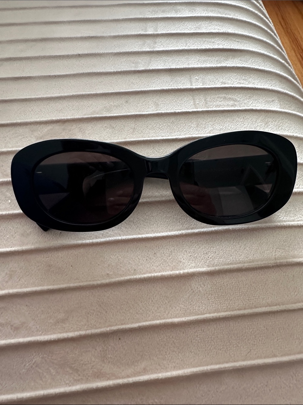 Warby Parker Black Oval Sunglasses with Dark Lenses